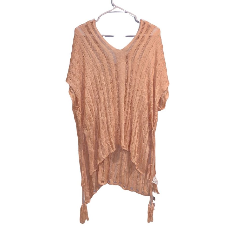 Cupshe Acrylic Peach Knit Coverup Peach Womens Beach Summer Vacation Pool Swim